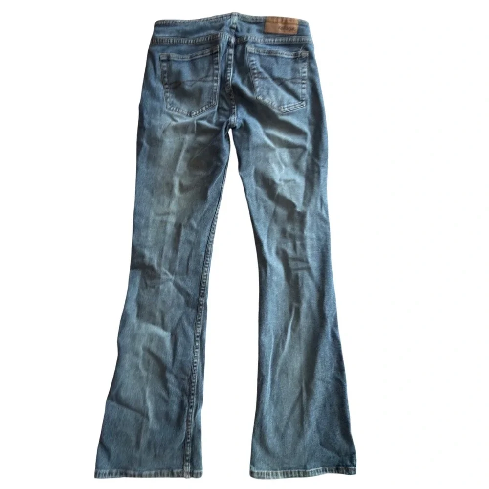 Vintage Y2K Refuge Grommet Detail Flare Jeans Blue Denim Size 5 2000s Aesthetic - Picture 2 of 7